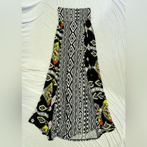 Aztec pattern pop of color maxi skirt